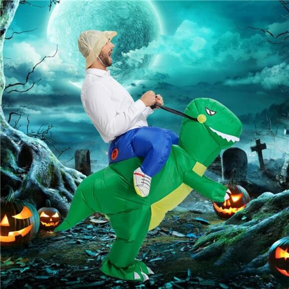 Inflatable Dinosaur Costume: Blow-Up Halloween Outfit - Picture 6 of 7